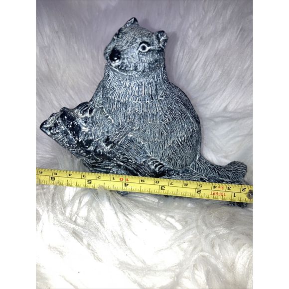 RARE Large Wolf Originals Eskimo Inuit Squirrel Canada Carving Vintage Decor - Picture 7 of 9